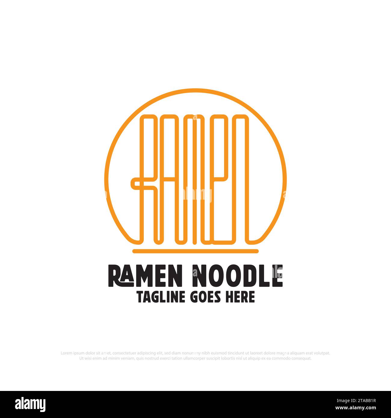 Simbolo del logo Ramen noodle, simbolo del logo di cibo e bevande, illustrazione vettoriale, ideale per l'idea del logo di un ristorante giapponese Illustrazione Vettoriale