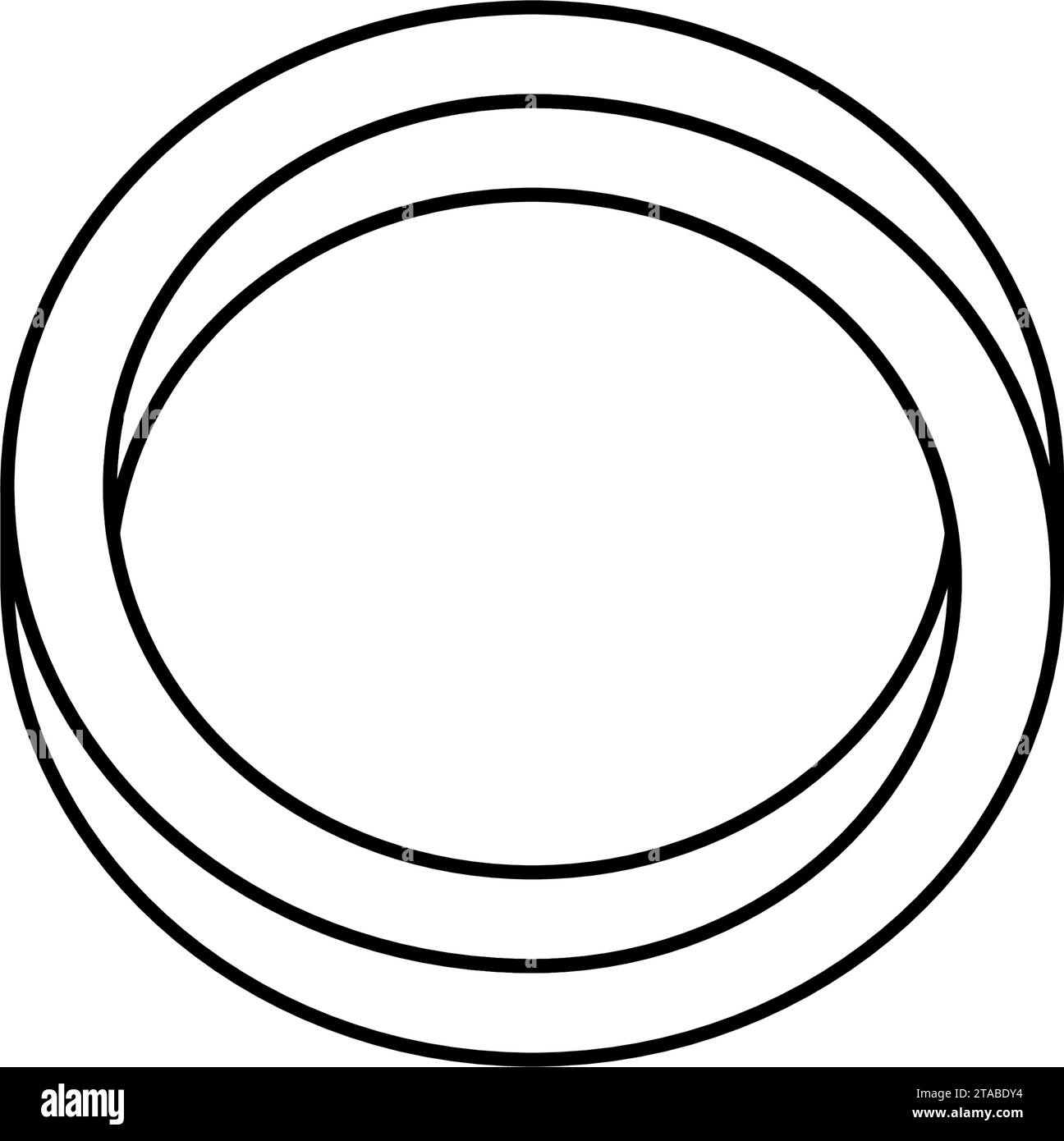 Forma del cerchio impossibile. Linea ottica simbolo. Contorno della striscia mobius. Oggetto loop infinito. Forma geometrica irreale astratta. Elemento di design puzzle lineare per logo, icona, etichetta, tag. Segno vettoriale Illustrazione Vettoriale