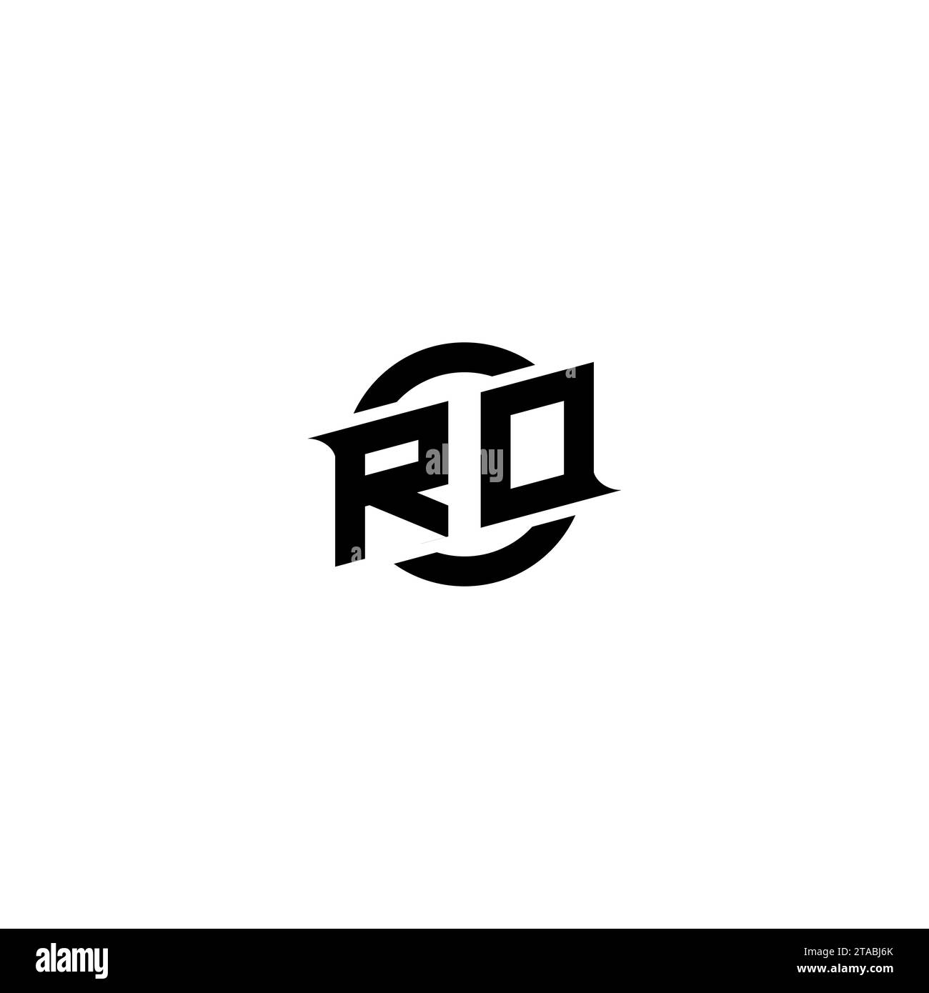 Logo iniziale del gioco RO, design del banner per il tuo team di e-sport o streaming Illustrazione Vettoriale