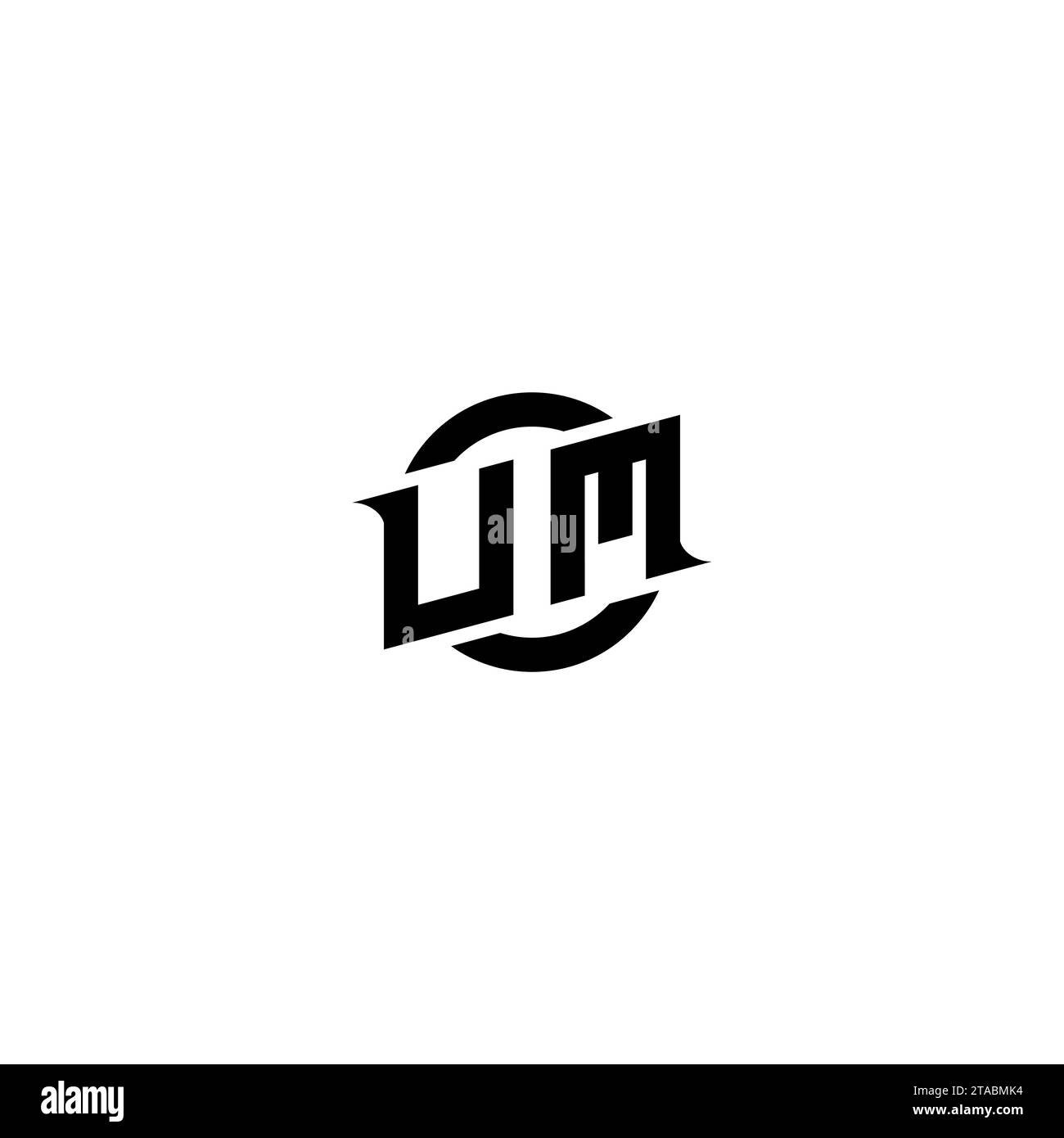Logo iniziale del gioco UM, design del banner per il tuo team di e-sport o streaming Illustrazione Vettoriale