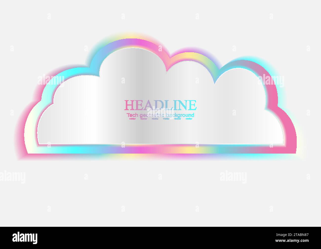 Sfondo astratto hi-tech cloud olografico colorato. Progettazione di storage su cloud vettoriale Illustrazione Vettoriale