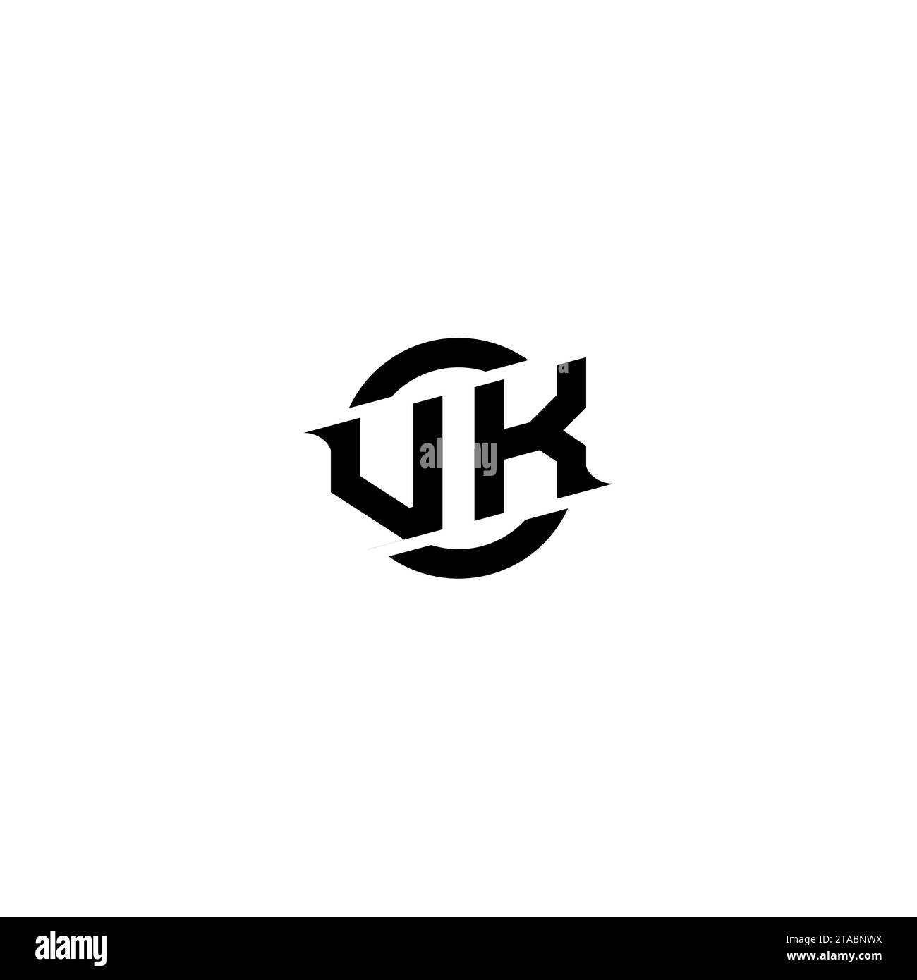 Logo iniziale del gioco VK, design del banner per il tuo team di e-sport o streaming Illustrazione Vettoriale