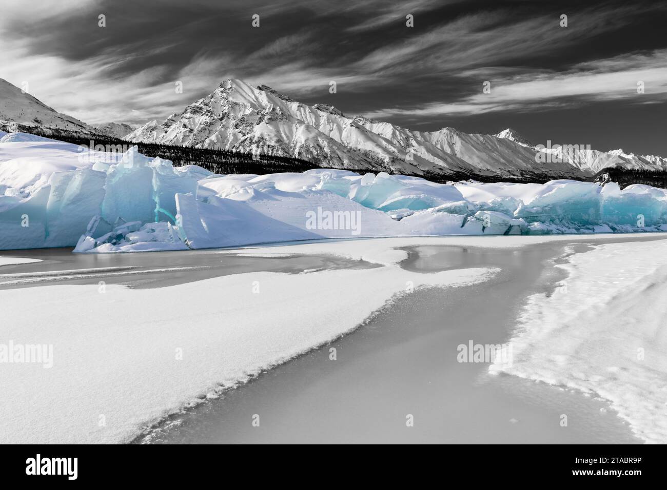Vista del ghiacciaio Matanuska, Alaska Foto Stock
