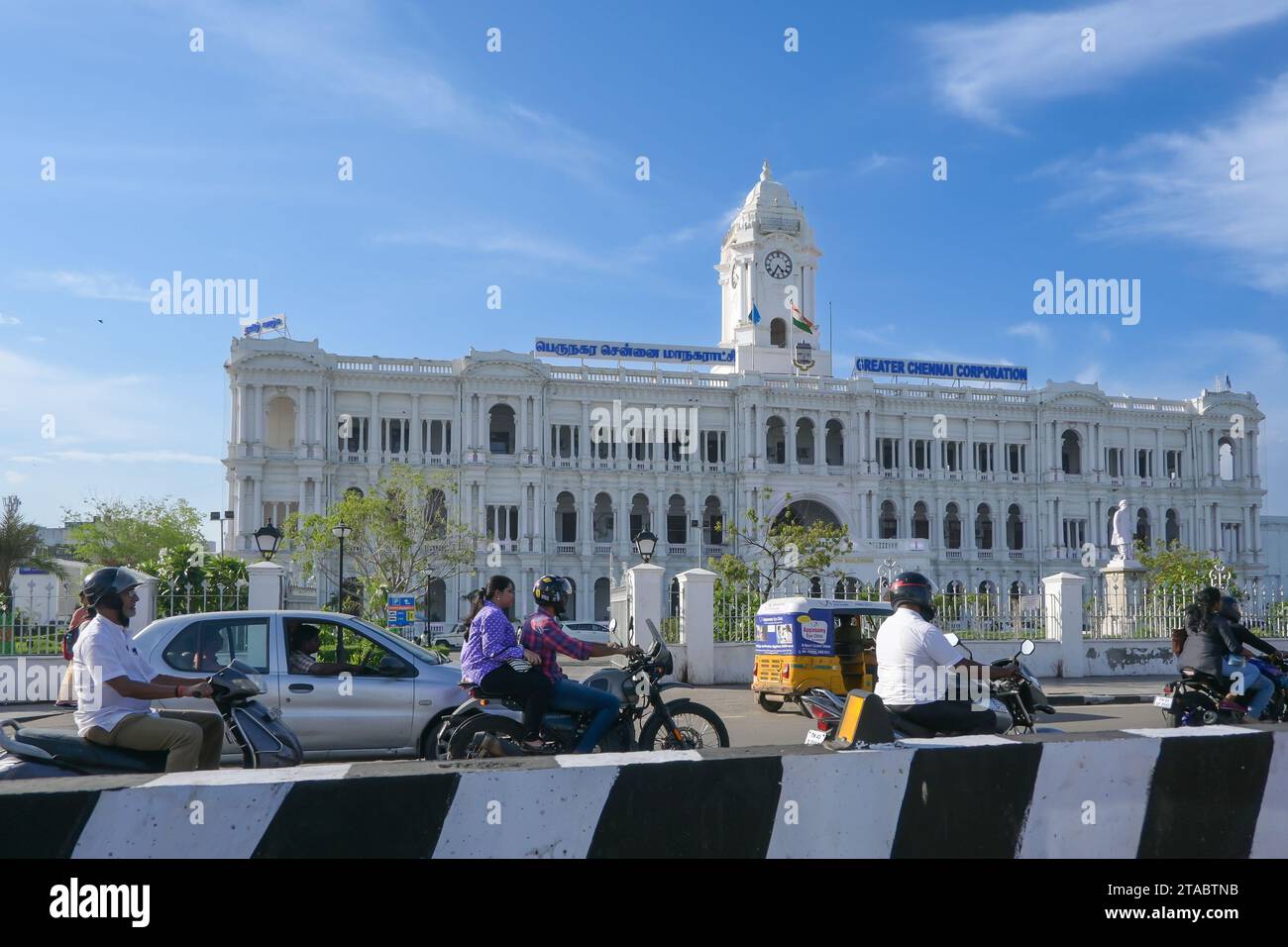 Chennai, India - 14 luglio 2023: Greater Chennai Corporation Office è l'ente civico che governa la città metropolitana di Chennai nello stato indiano Foto Stock