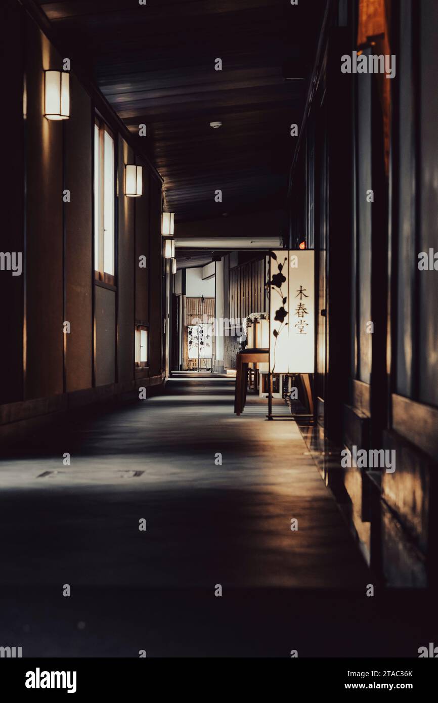 Corridoio dell'hotell giapponese a Tokyo Foto Stock