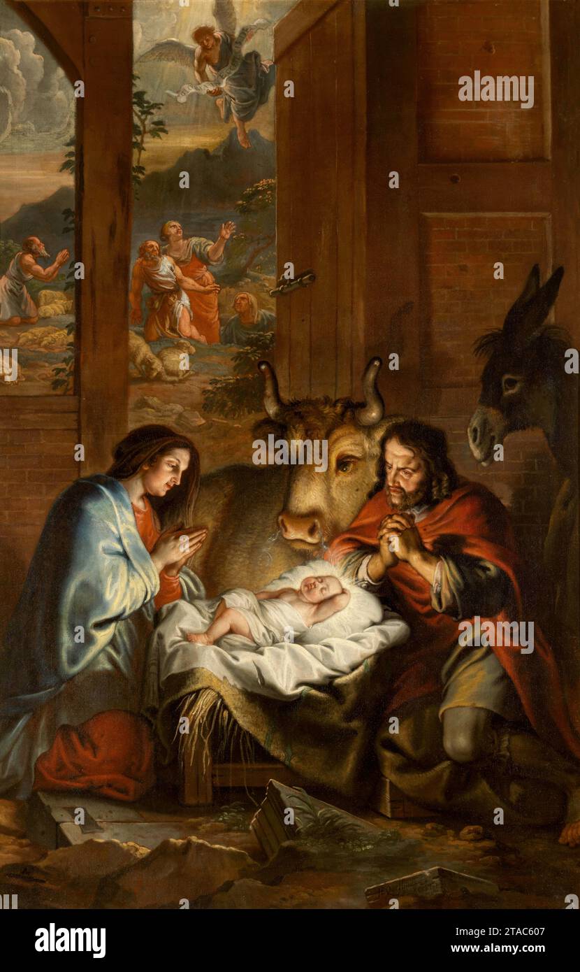 Jan Erasmus Quellinus, The Birth of Christ, 1689; olio su tela, Royal Museum of fine Arts, Anversa, Belgio Foto Stock