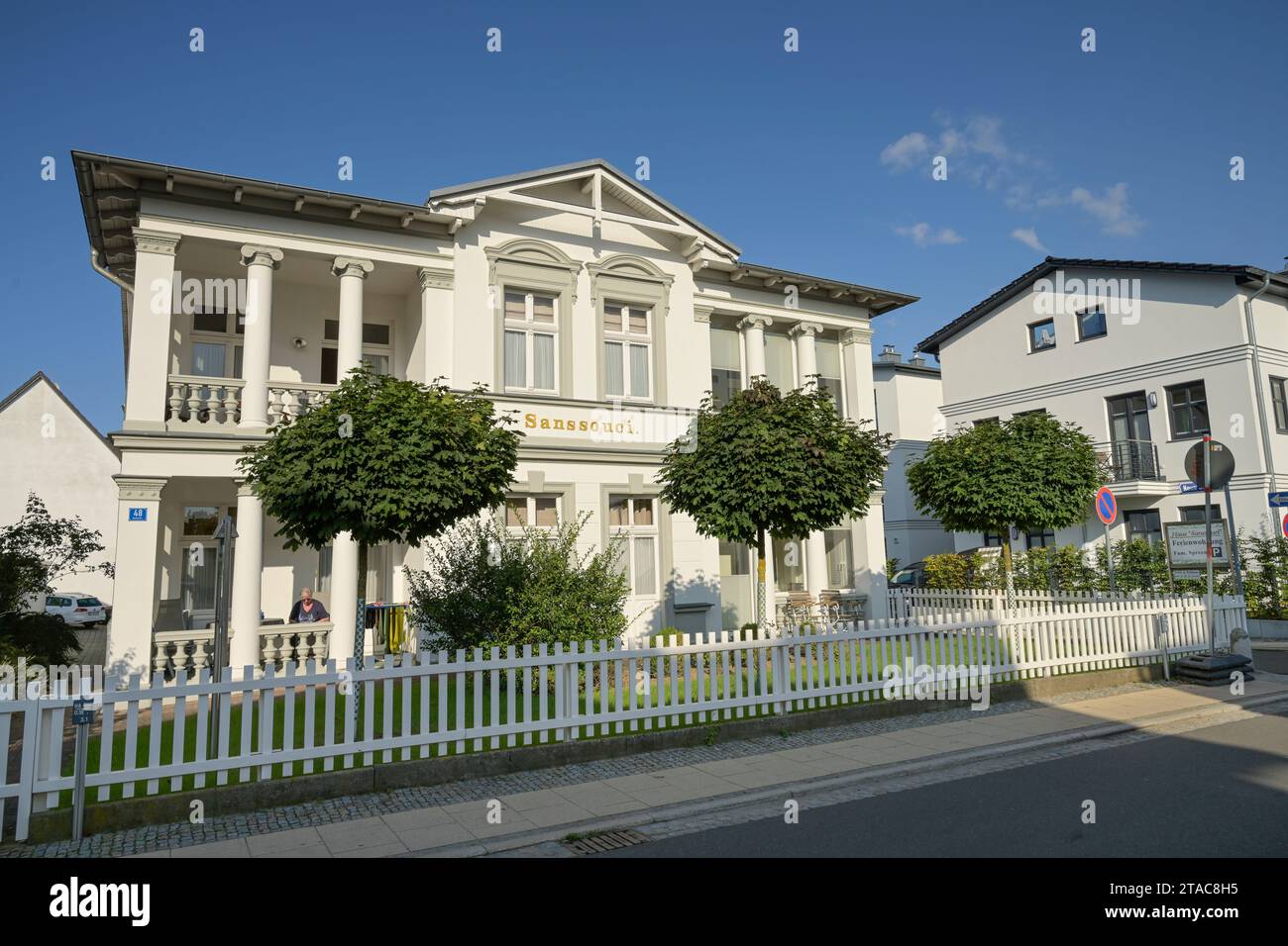 Villa Sanssouci, Kaiserstraße, Ahlbeck, Usedom, Meclemburgo-Vorpommern, Deutschland Foto Stock