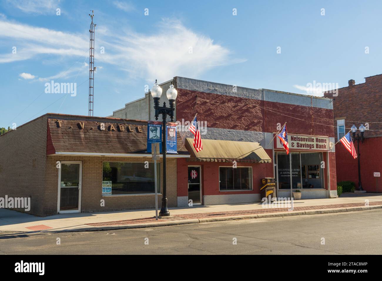 Città di Nelsonville, Ohio, contea nordoccidentale di Athens, Ohio, Stati Uniti Foto Stock
