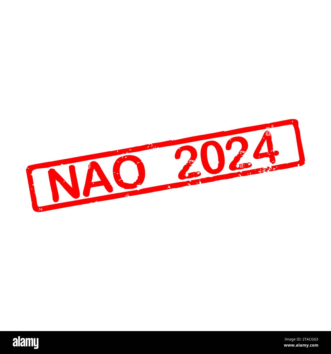 Timbro di gomma con testo NAO 2024, trattativa annuale obbligatoria 2024chiamato negociation annuelle obligatoire in lingua francese Foto Stock