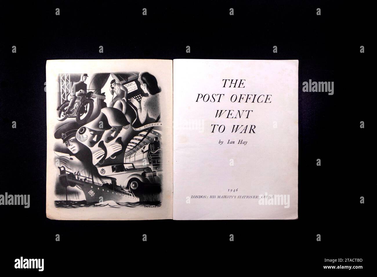 L'ufficio postale è andato in guerra - opuscolo vintage sul ruolo della GPO nella seconda guerra mondiale Foto Stock