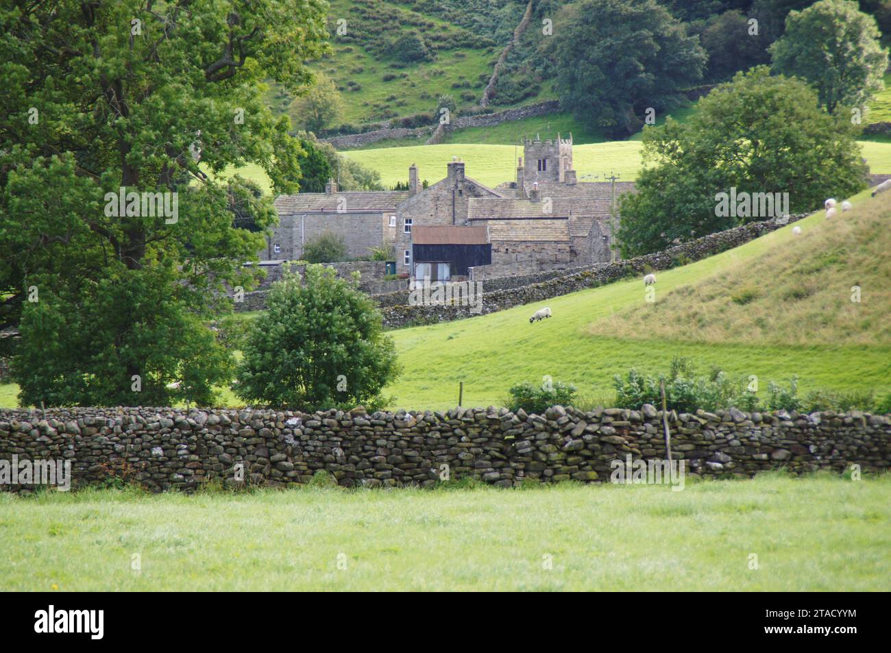 The Village of Muker, Swaledale, Yorkshire Dales, North Yorkshire, Inghilterra, REGNO UNITO Foto Stock