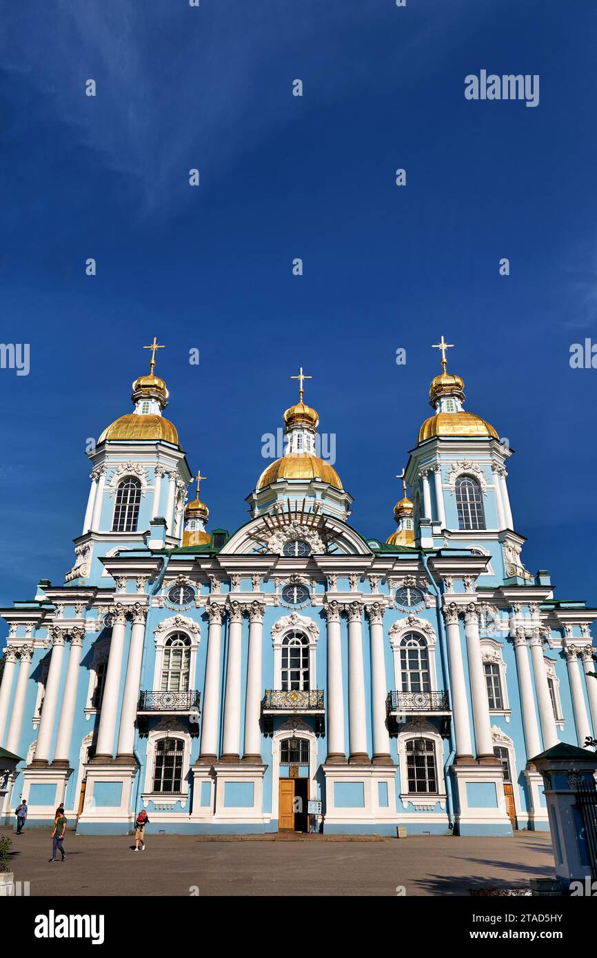 San Pietroburgo Russia. Bogoyavlenskiy Nikolo Morskoy Sobor. San Nicola Cattedrale navale Foto Stock