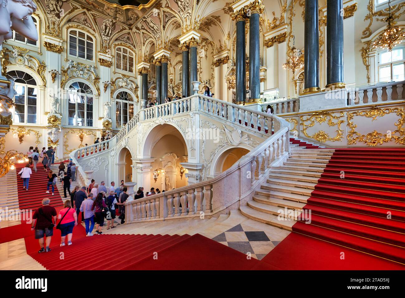 San Pietroburgo Russia. Il palazzo d'inverno Museo Hermitage. Scala di Giordania Foto Stock