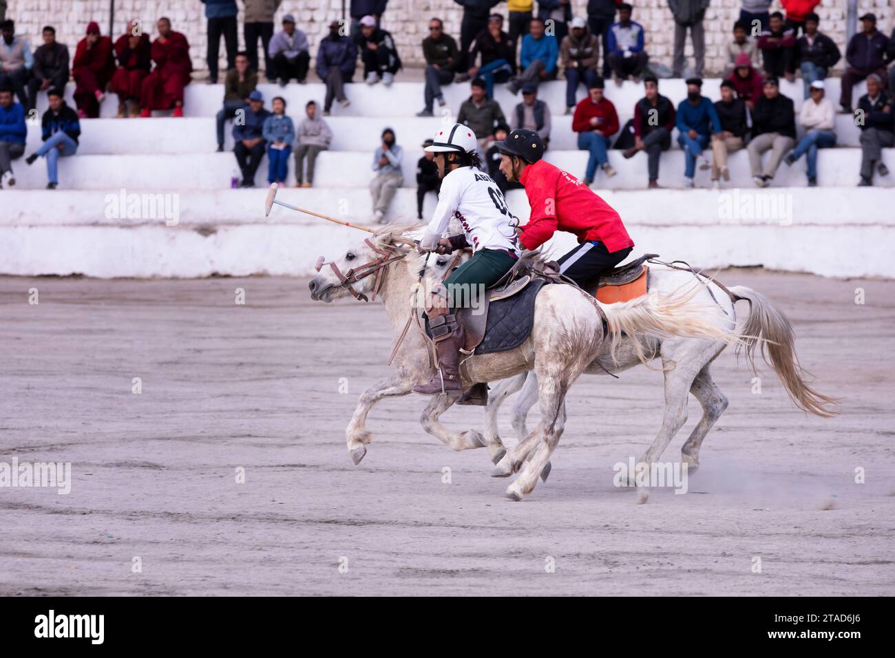 Una partita di polo in Leh, Ladakh, India Foto Stock