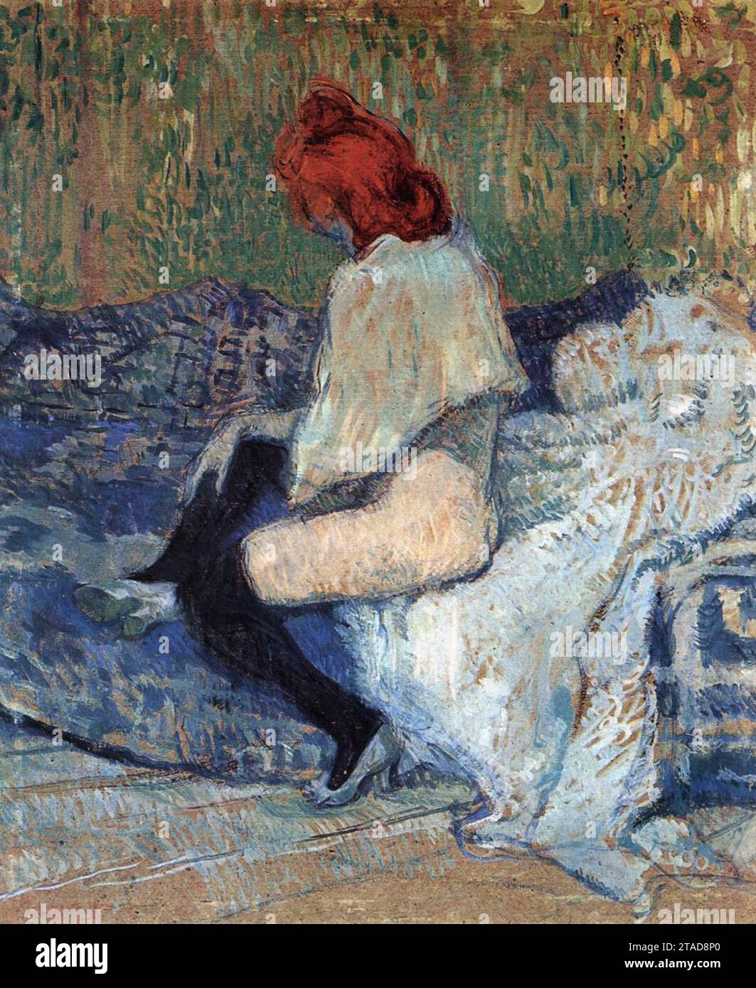 Red-Haired Woman on a Sofa 1897 di Henri De Toulouse-Lautrec Foto Stock