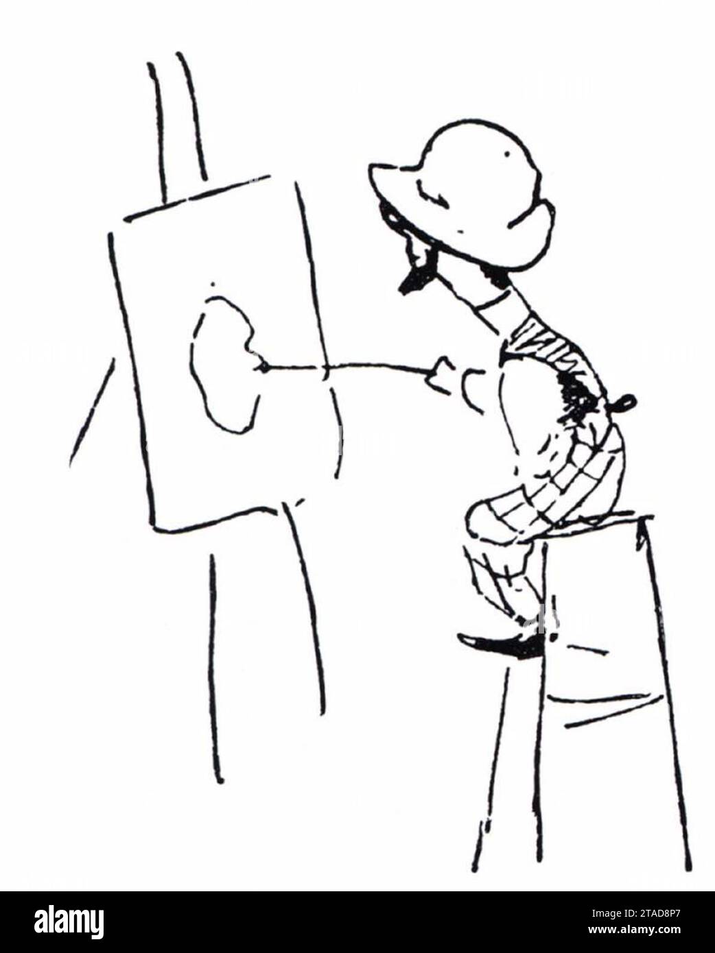 Autocaricatura prima dell'Easel c. 1892 di Henri De Toulouse-Lautrec Foto Stock