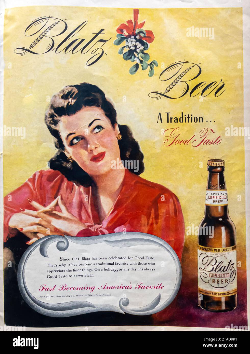 1945 Blatz Beer ad Foto Stock