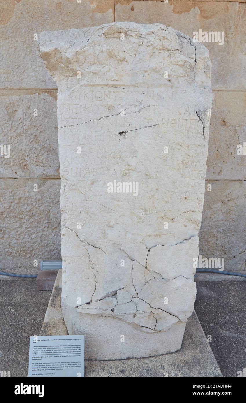 Le antiche rovine liciane e romane di Patara nella provincia di Antalya, in Turchia Foto Stock