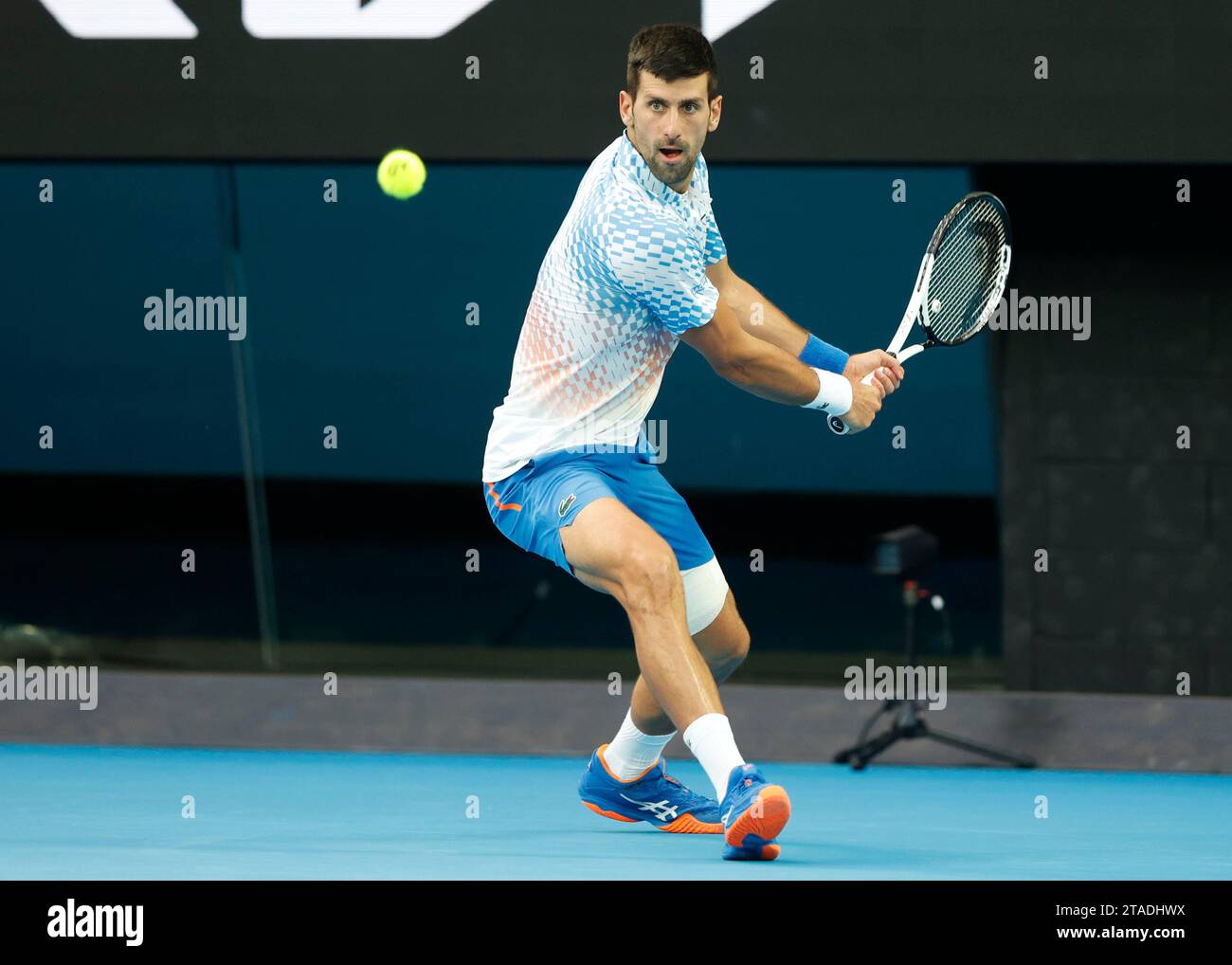 Novak Djokovic, Australian Open 2023, Melbourne Park, Melbourne, Victoria, AUSTRALIEN Foto Stock