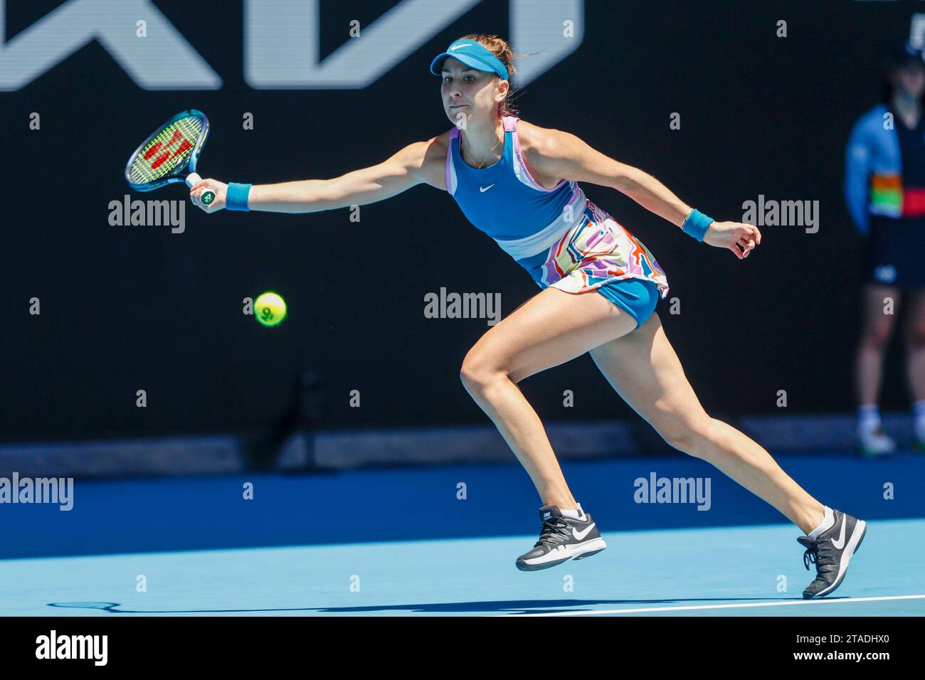 Belinda Bencic (sui), Australian Open 2023, Melbourne Park, Melbourne, Victoria, AUSTRALIEN Foto Stock