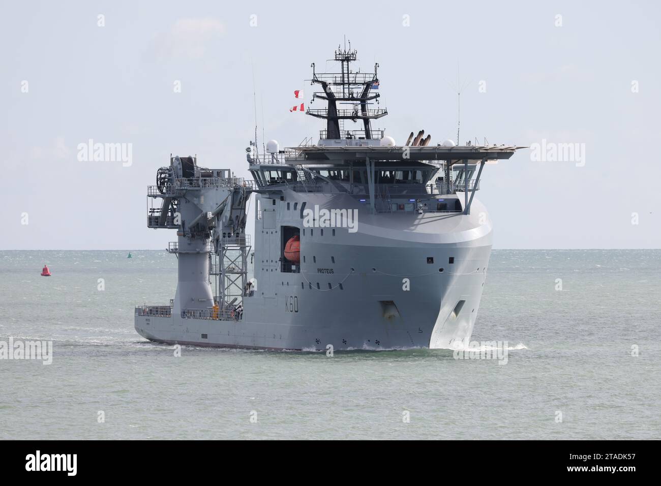 L'ultima nave della Royal Fleet Auxiliary britannica RFA PROTEUS (K60) fa la sua prima visita alla base navale Foto Stock
