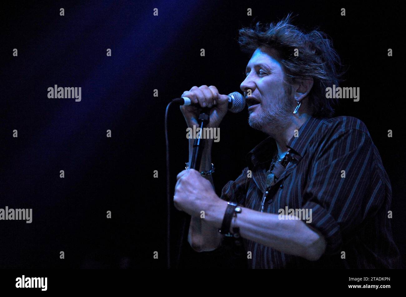 Italia Milano 2009-06-13: Shane MacGowan cantante del gruppo Pogues al Rock in Idro ,Festival musicale dal vivo all'Idroscalo di Milano Foto Stock