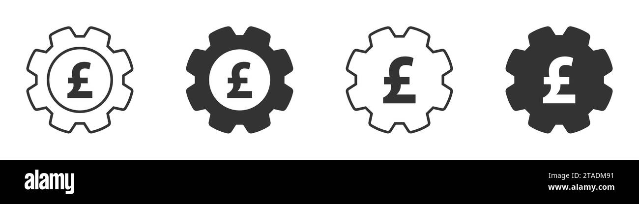 Icona Cogweel con sterlina all'interno. Illustrazione vettoriale Illustrazione Vettoriale