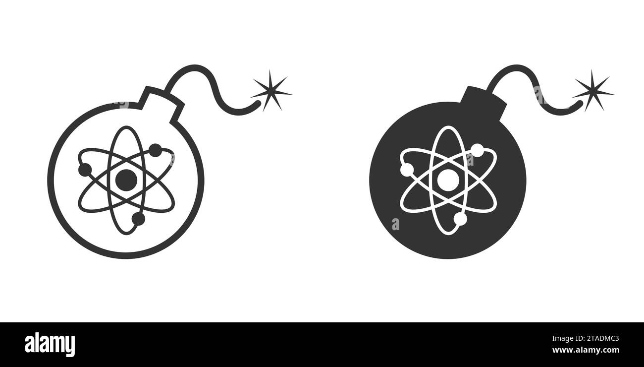 Icona bomba con segno atomico. Illustrazione vettoriale Illustrazione Vettoriale