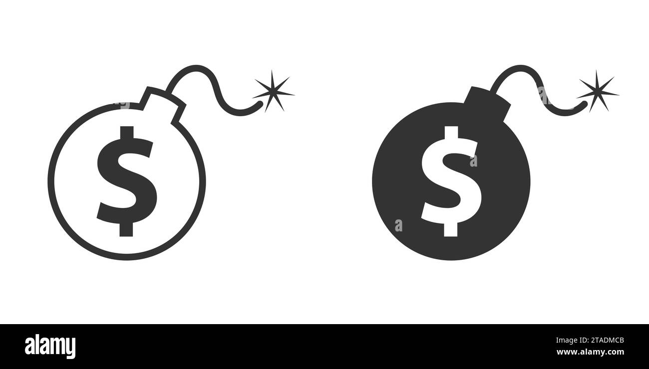 Bomba con un'icona da un dollaro. Illustrazione vettoriale Illustrazione Vettoriale