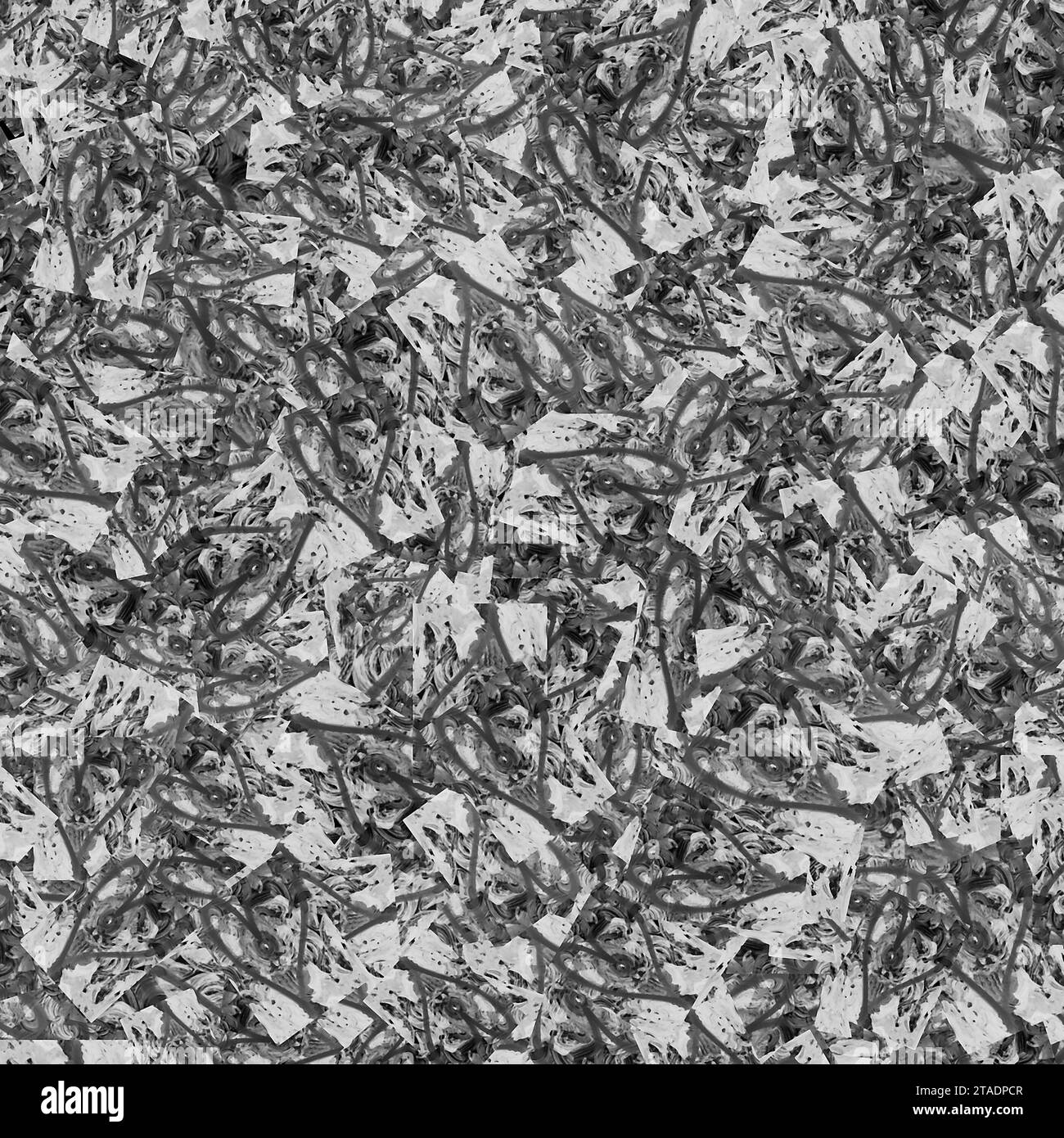 Motivo geometrico astratto di colori misti bianco e grigio casuale Foto Stock