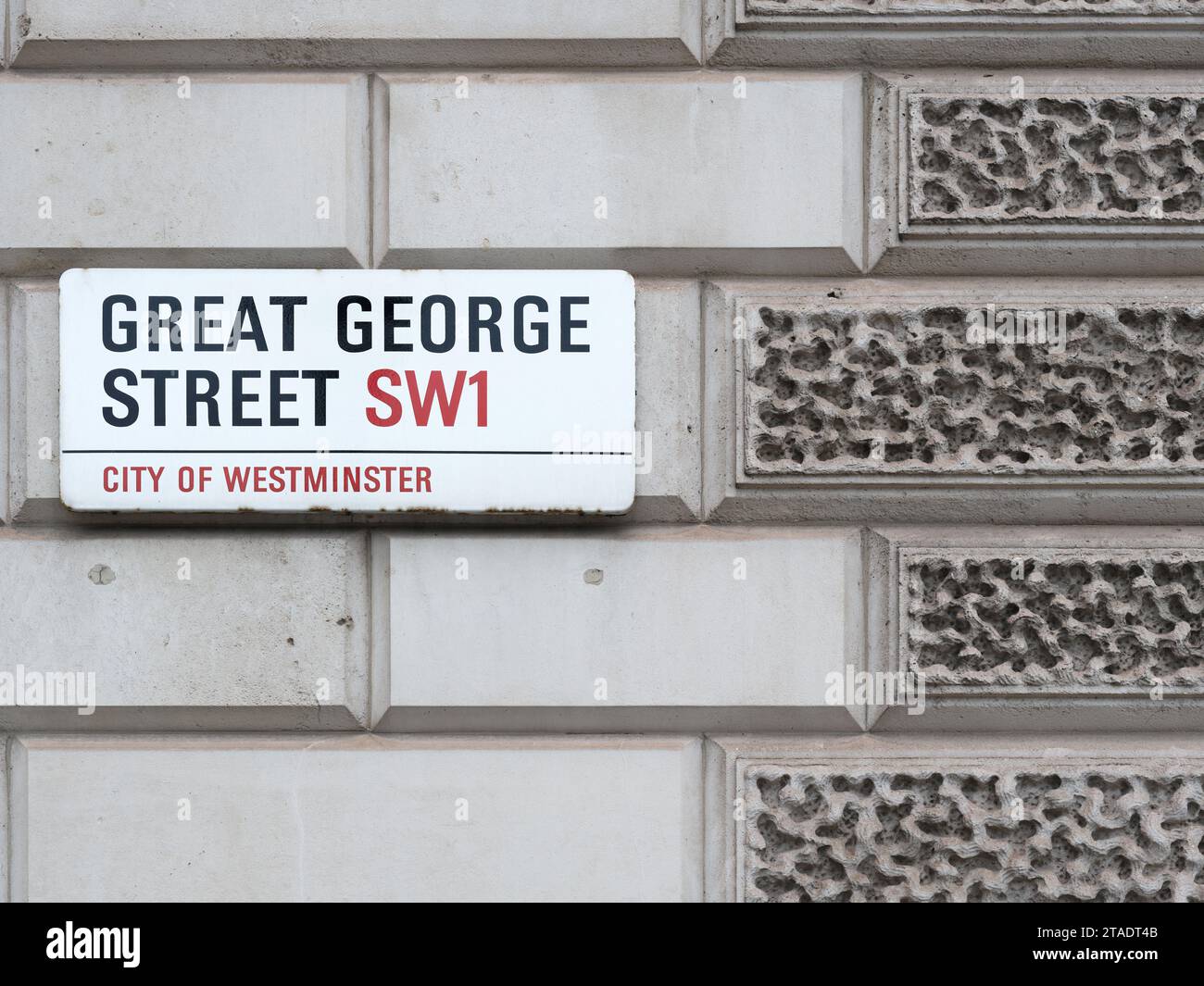 Great George Street, Westminster, Londra, SW1, Inghilterra. Foto Stock