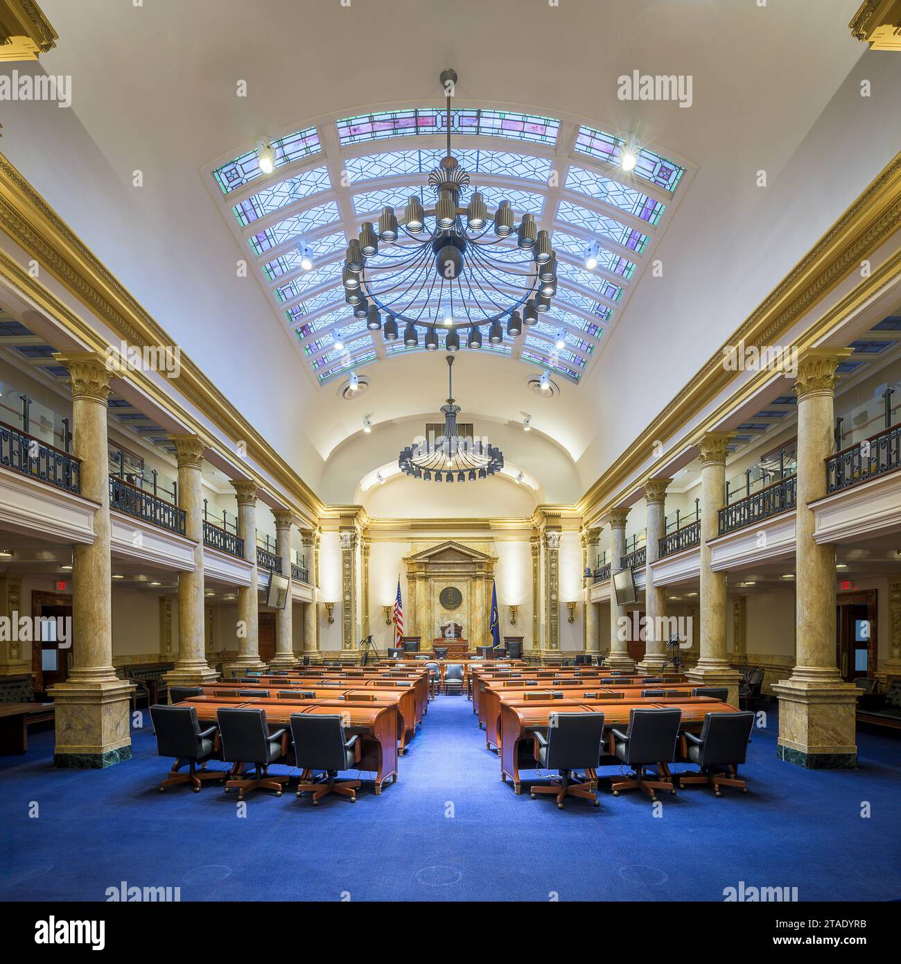 La camera del Senato del Kentucky State Capitol Building al 700 di Capital Avenue a Frankfort, Kentucky Foto Stock