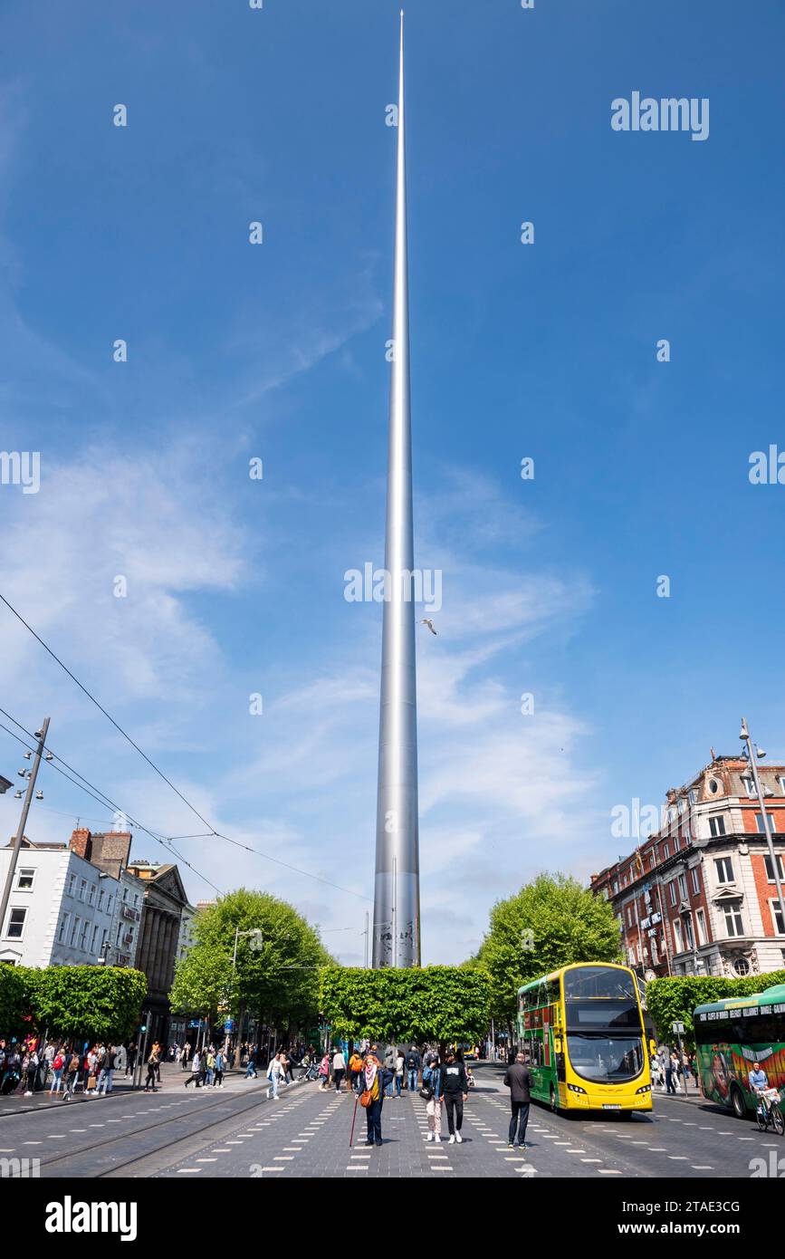 Repubblica d'Irlanda, Contea di Dublino, Dublino, Guglia di Dublino, Monument of Light di Ian Ritchie Architects su o'Connell Street Foto Stock