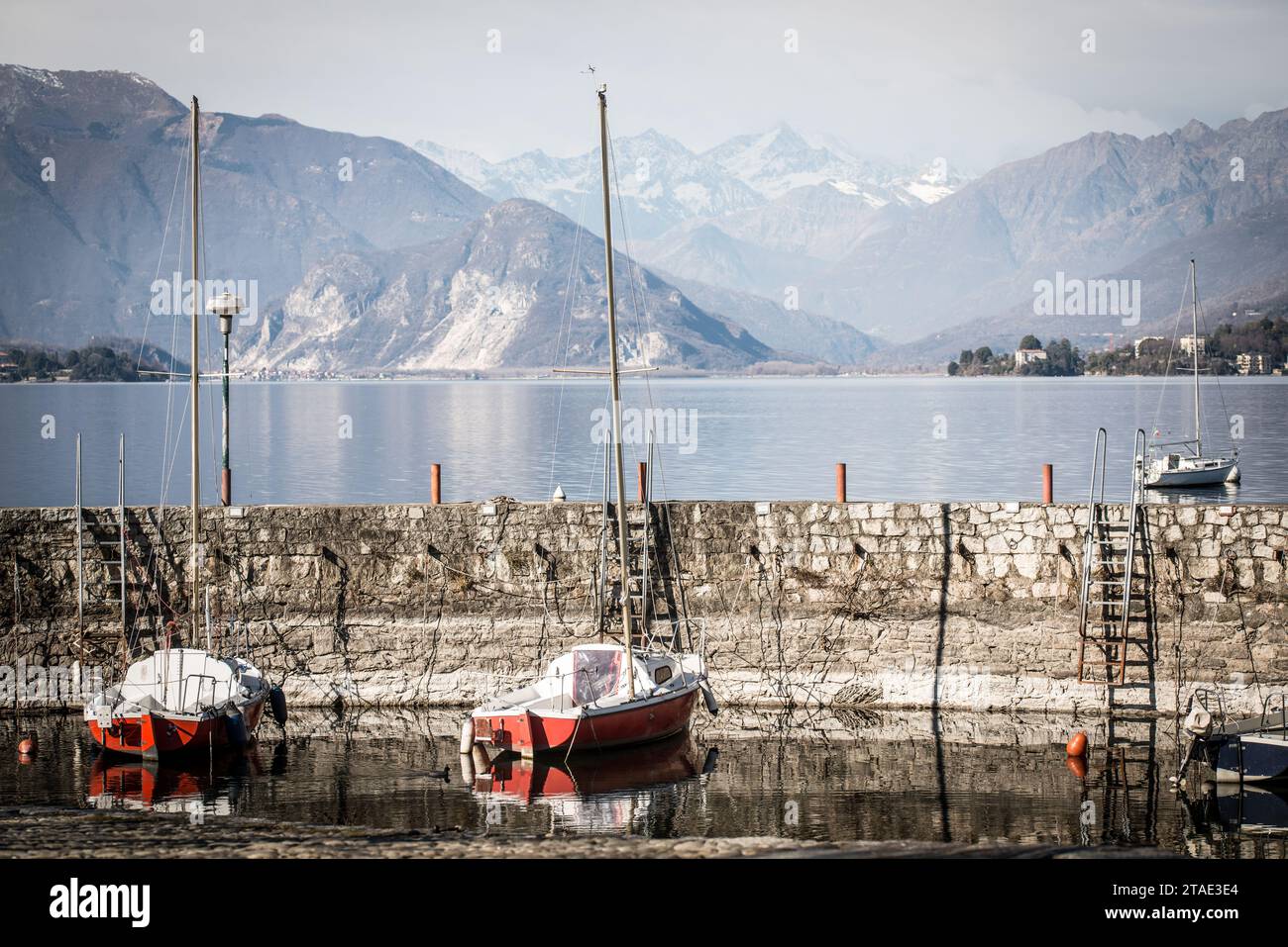 Lago maggiore, Lombardia, Italia Foto Stock
