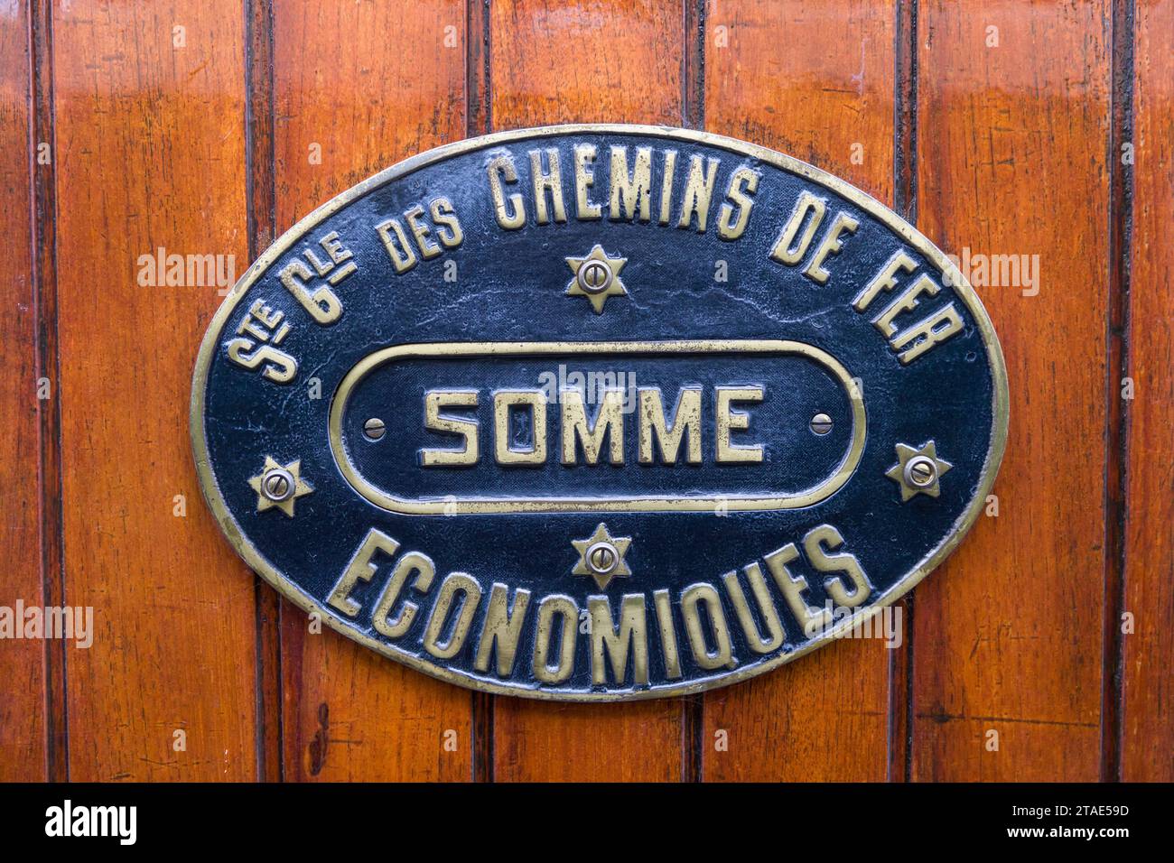 Francia, somme, Noyelles-sur-Mer, il treno a vapore della Chemin de Fer de la Baie de somme sulla rete Bains de Mer collega le località turistiche di Cayeux-sur-Mer, Saint-Valéry-sur-somme, Noyelles-sur-Mer e le Crotoy Foto Stock