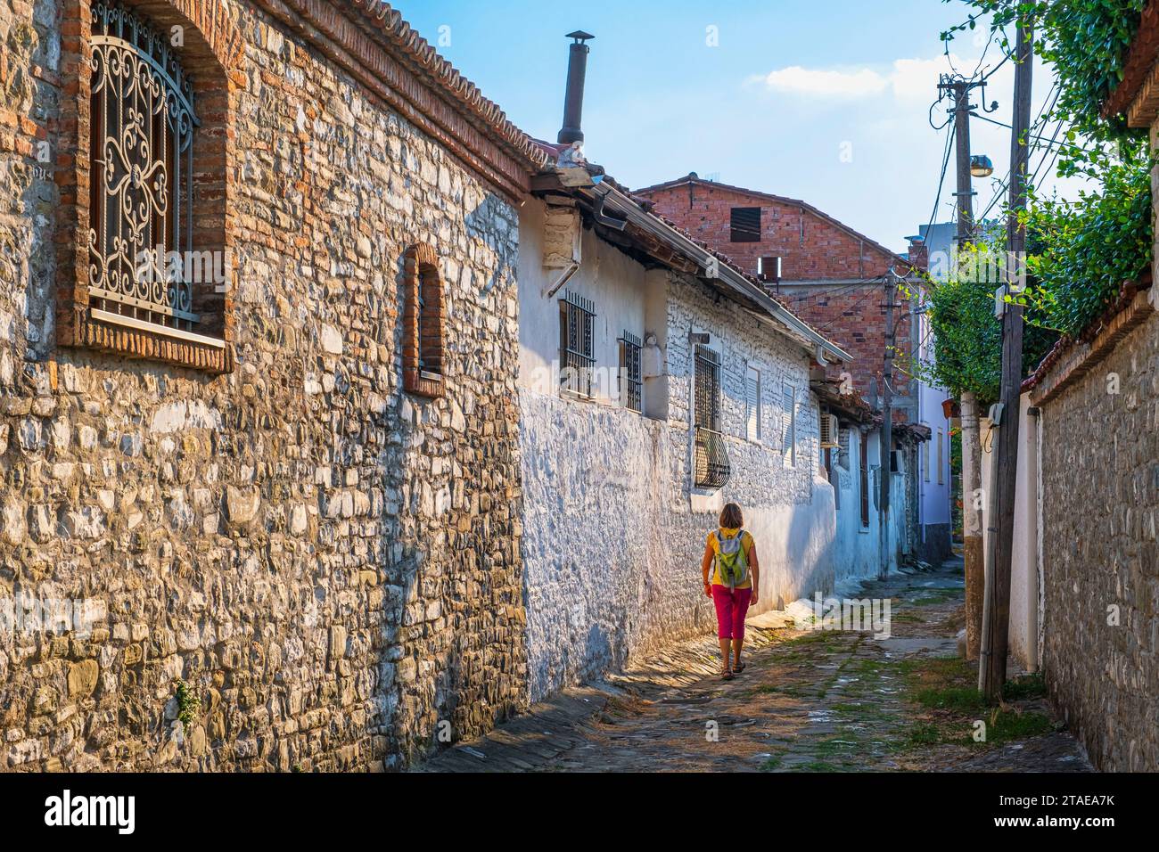 Albania, Elbasan, vicolo all'interno della cittadella medievale Foto Stock