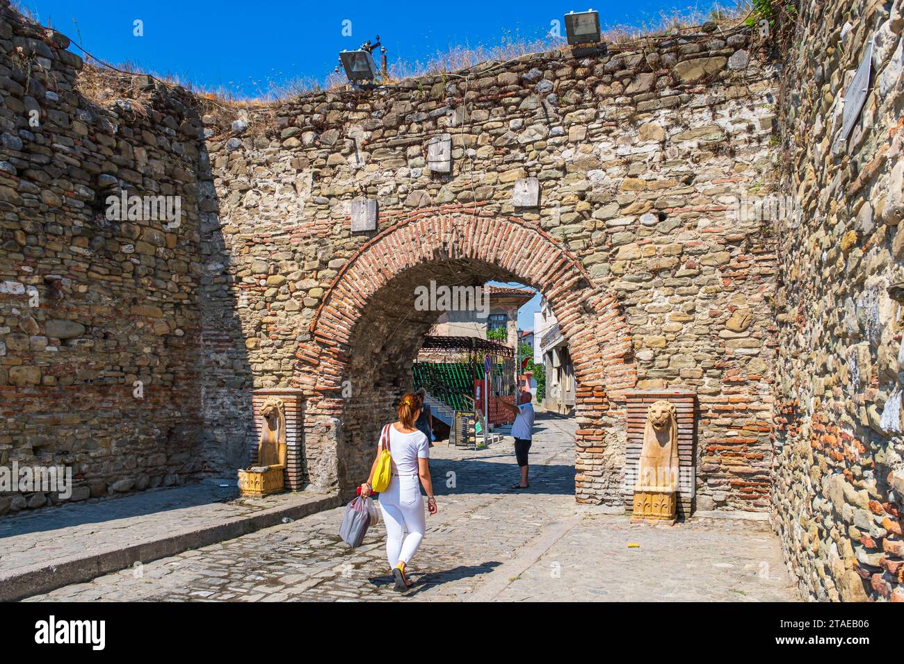 Albania, Elbasan, una delle porte della cittadella medievale Foto Stock