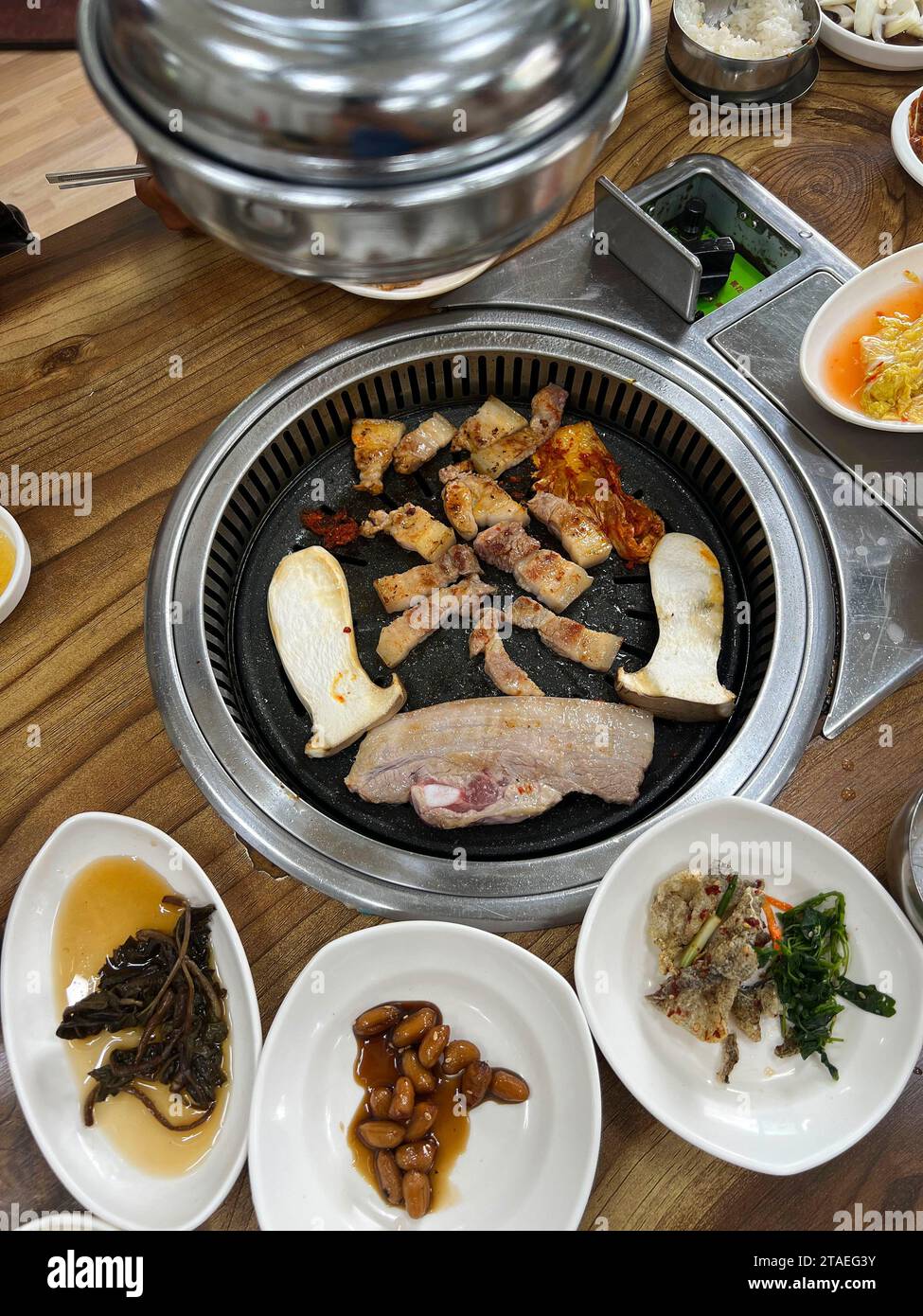 Corea del Sud, Gyeongsangnam Do, Hapcheon gun, ristorante coreano, barbecue Foto Stock