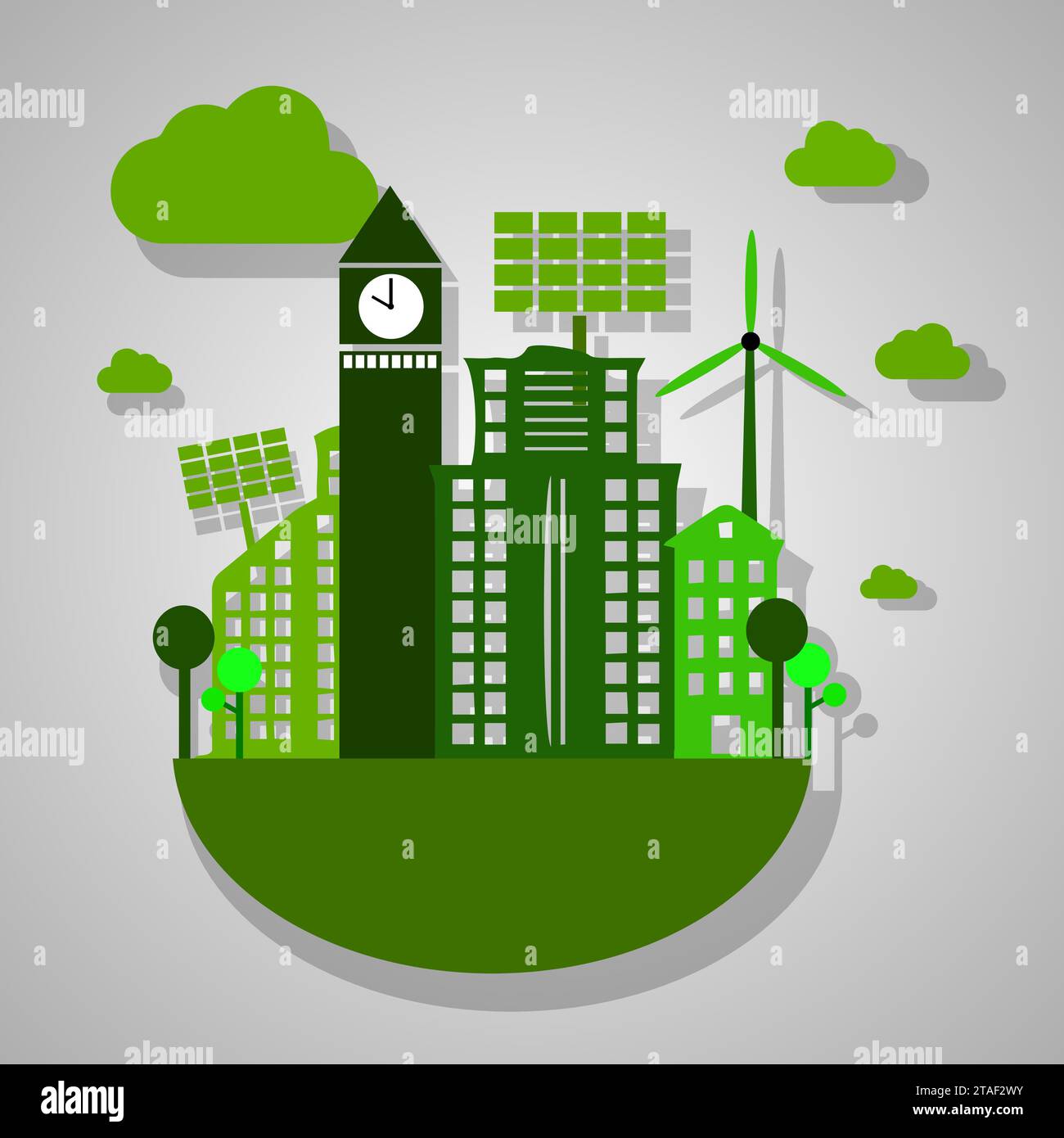 Illustrazione vettoriale del concetto di ecologia ed energia verde ecologica sostenibile ed energia pulita alternativa Illustrazione Vettoriale