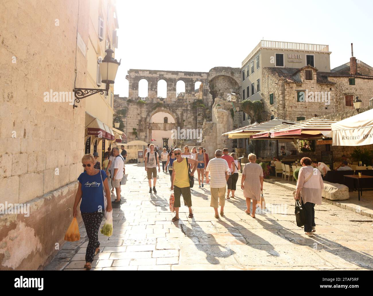 Spalato, Croazia - agosto 2017: Gente in centro la città di Spalato, Croazia. Foto Stock