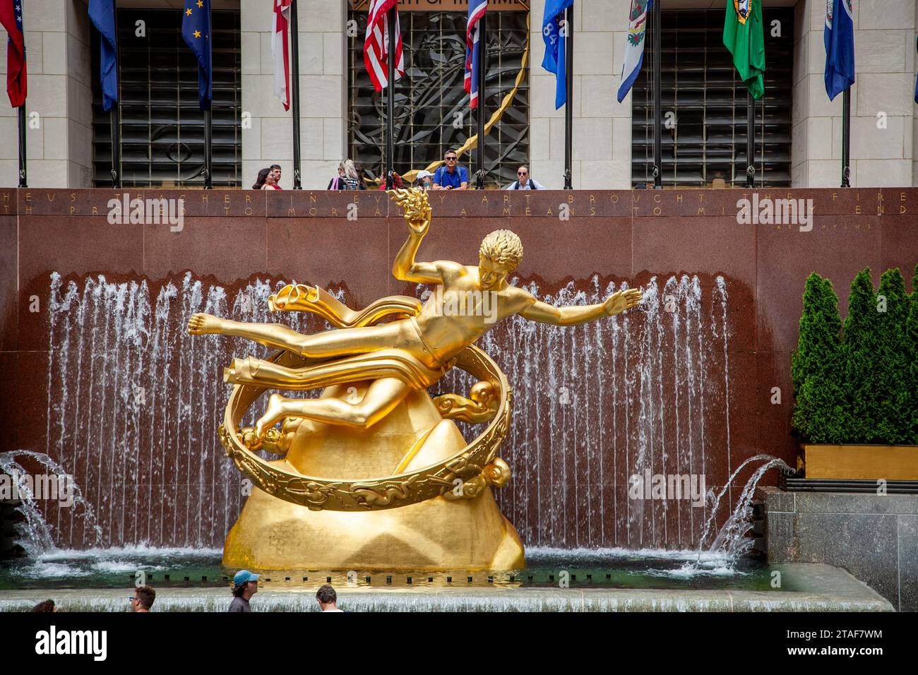 Prometeo statua in Rockefeller Center Foto Stock