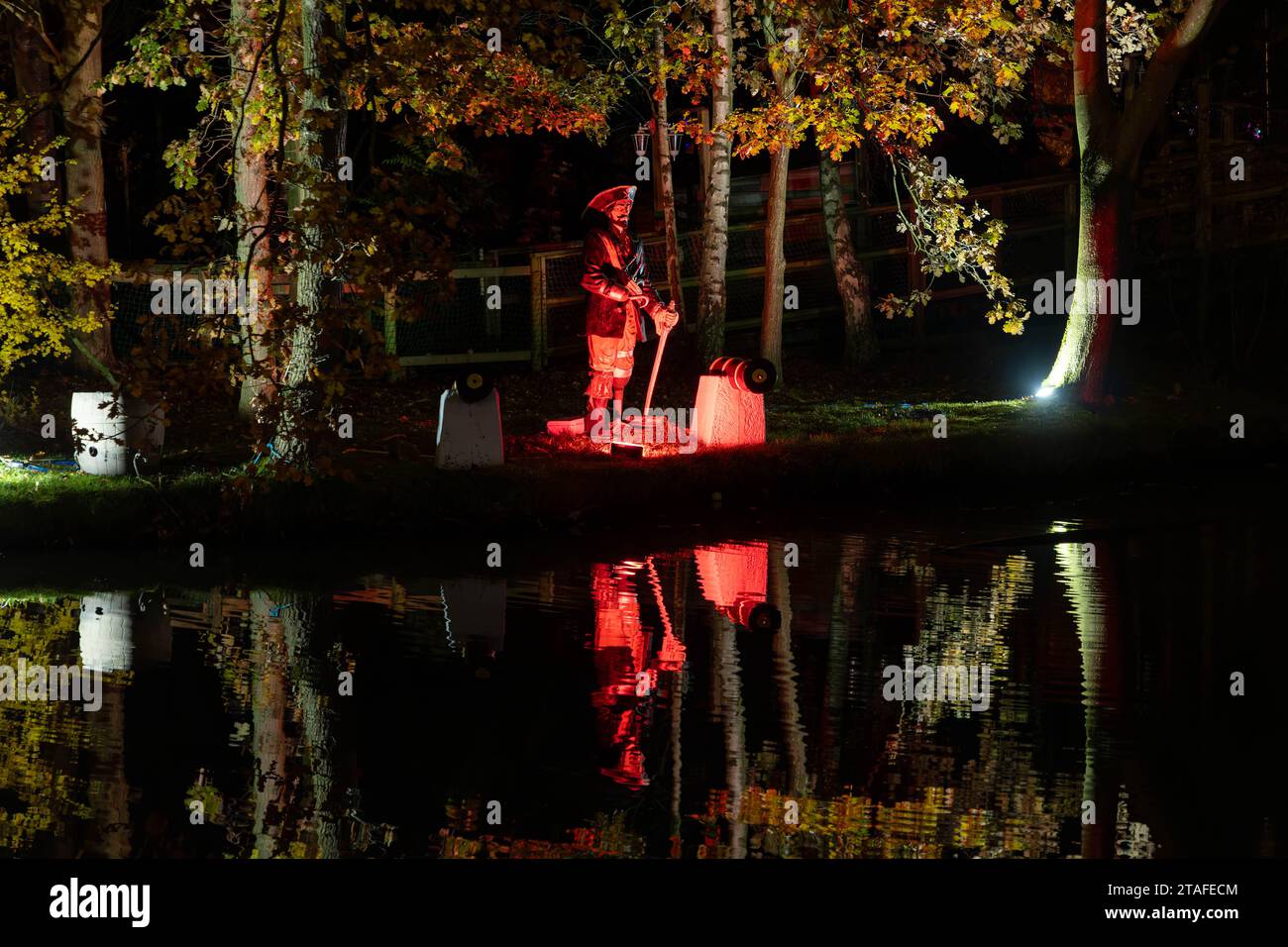 Gulliver's World Theme Park a Warrington ha tenuto un passaggio pedonale Land of Lights in aiuto dei bambini in difficoltà della BBC Foto Stock