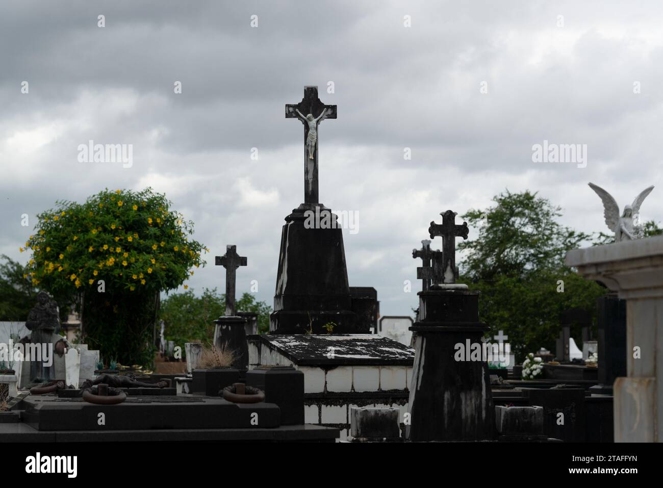 Salvador, Bahia, Brasile - 02 novembre 2023: Veduta del cimitero di campo Santo nella città di Salvador, Bahia. Foto Stock