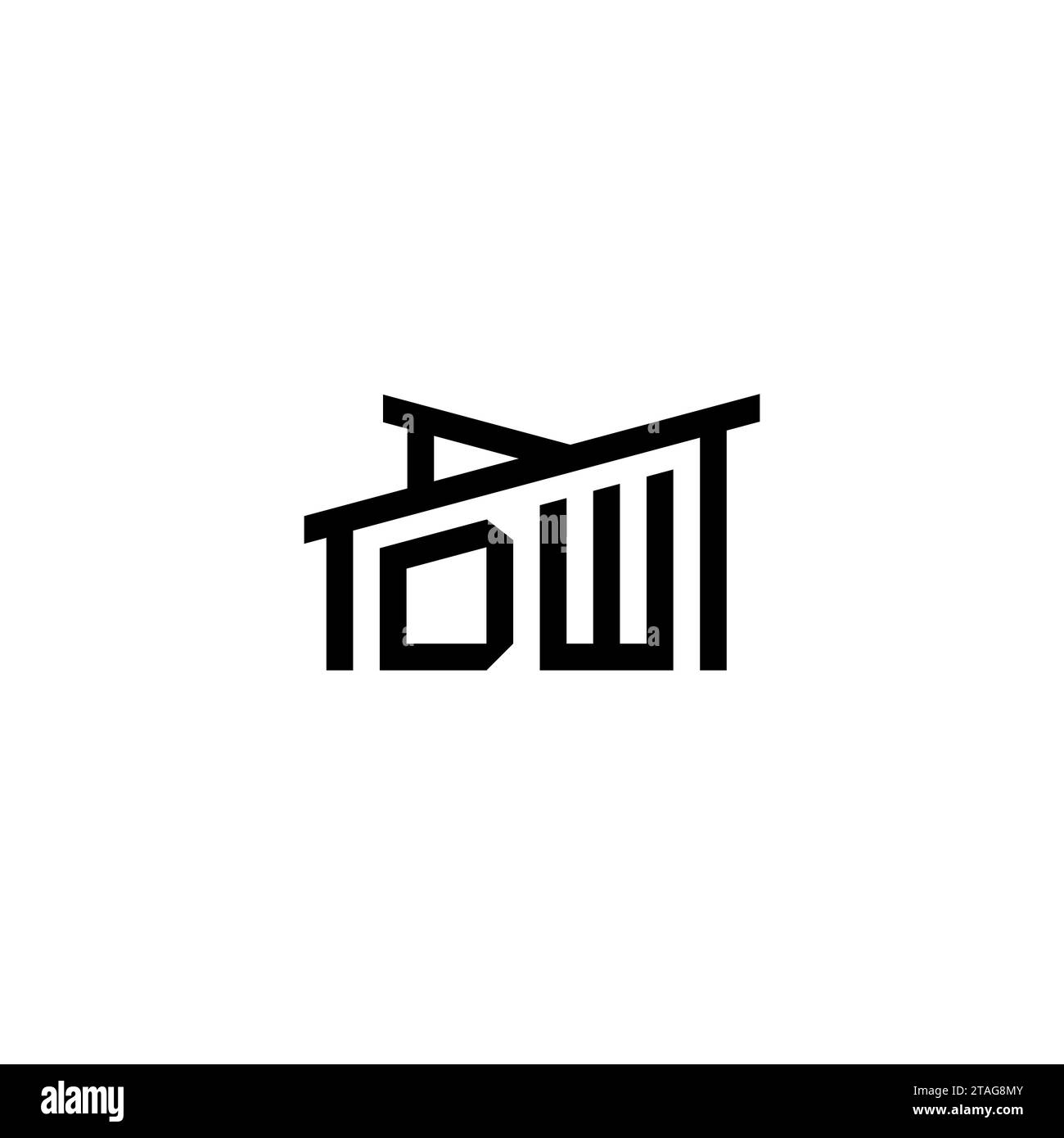 DW Initial Letter in Real Estate Logo Concept.eps DW Initial Letter in Real Estate Logo Concept Illustrazione Vettoriale