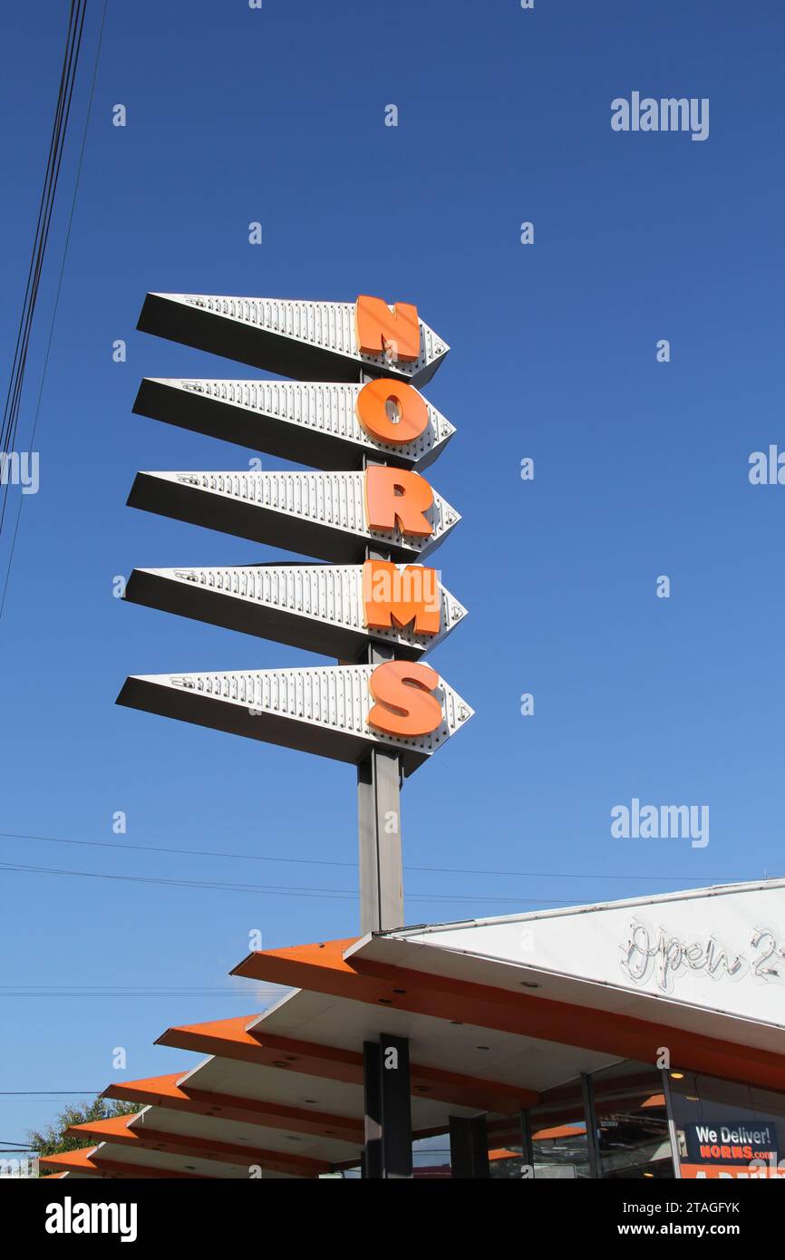 Norms Diner Los Angeles Googie architettura Mid Century Foto Stock