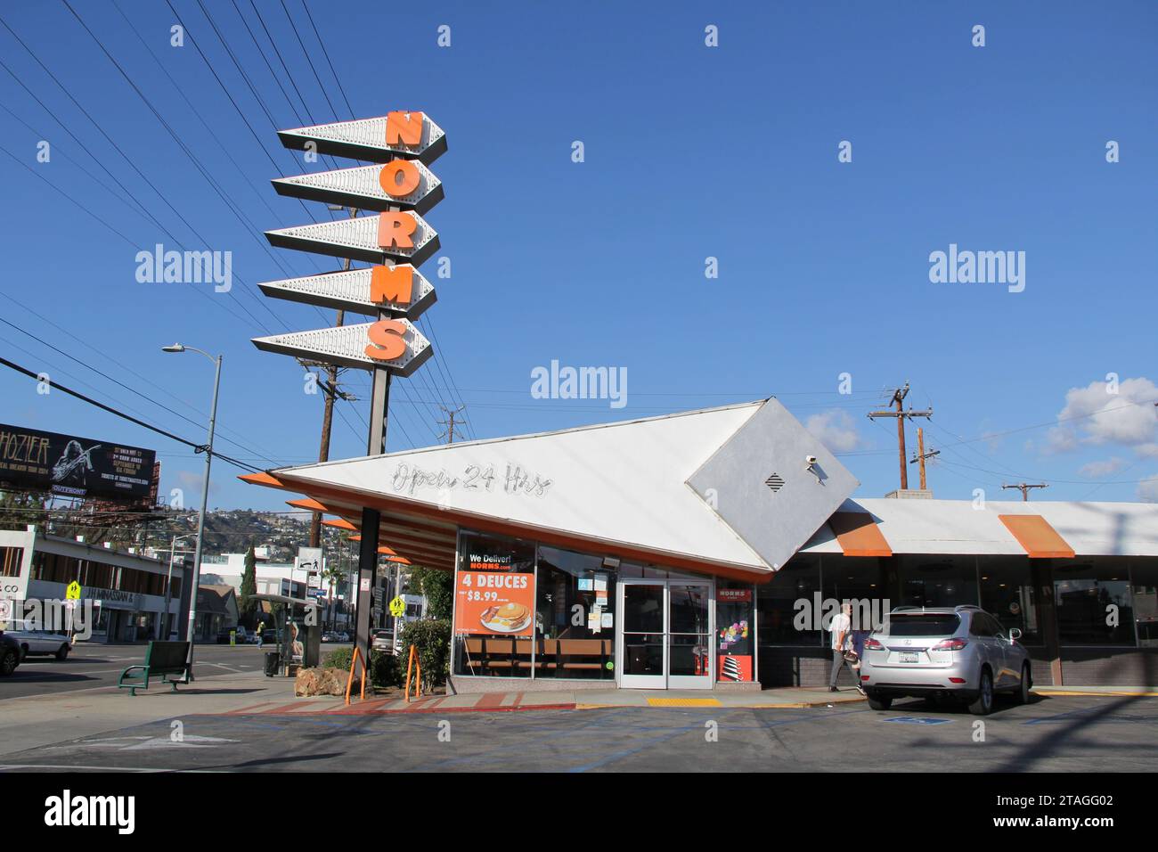 Norms Diner Los Angeles Googie architettura Mid Century Foto Stock
