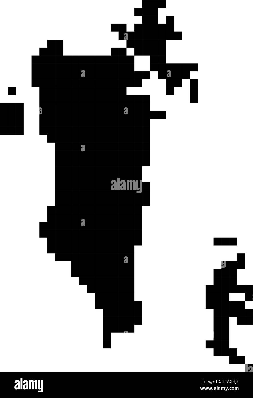 Sagoma della mappa Bahrain da pixel quadrati neri. Illustrazione vettoriale. Illustrazione Vettoriale