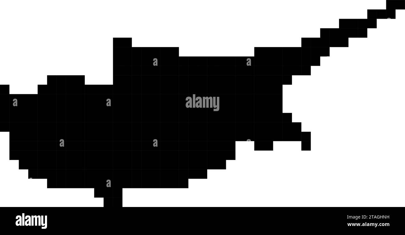 Sagoma della mappa di Cipro da pixel quadrati neri. Illustrazione vettoriale. Illustrazione Vettoriale