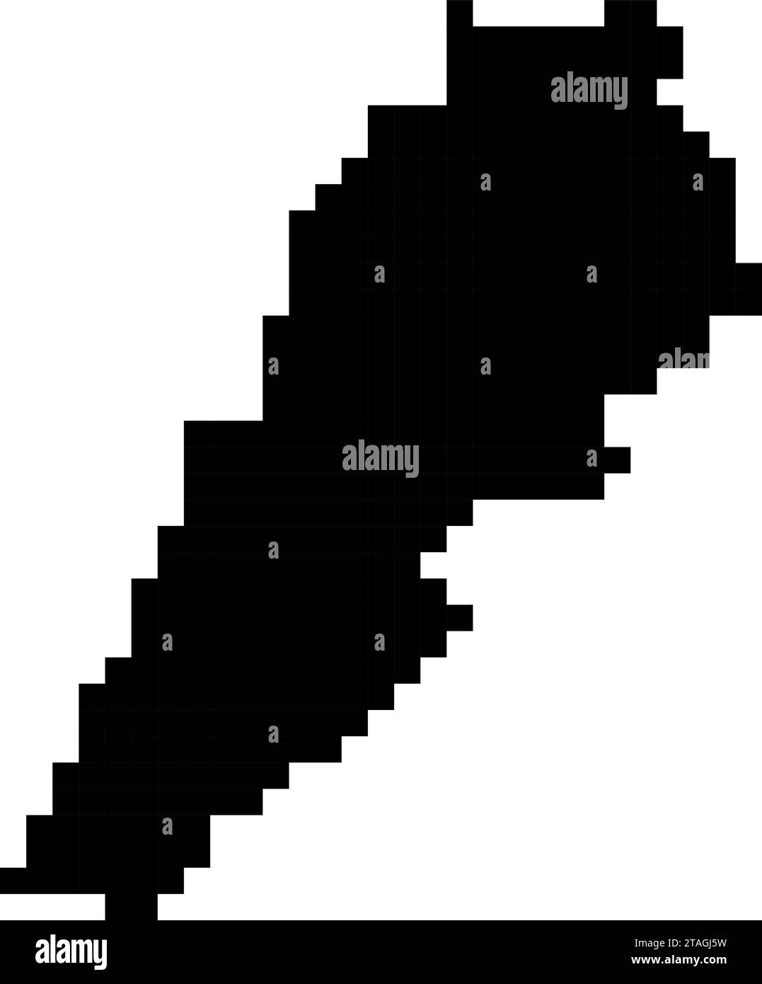 Sagoma della mappa del Libano da pixel quadrati neri. Illustrazione vettoriale. Illustrazione Vettoriale