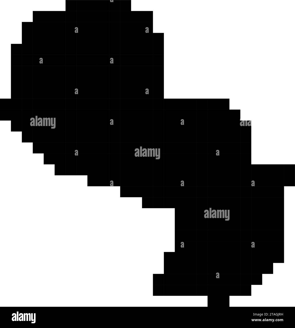 Sagoma della mappa Paraguay da pixel quadrati neri. Illustrazione vettoriale. Illustrazione Vettoriale